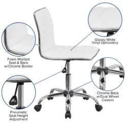 Flash Furniture 48" Wide Black Electric Height Adjustable Standing Desk With Designer Armless White Ribbed Swivel Task Office Chair 16 Flash Furniture 48" Wide Black Electric Height Adjustable Standing Desk With Designer Armless White Ribbed Swivel Task Office Chair -Furniture Haven Shop GUEST c1e3b465 8066 4dc1 b701 baa01b5a223e