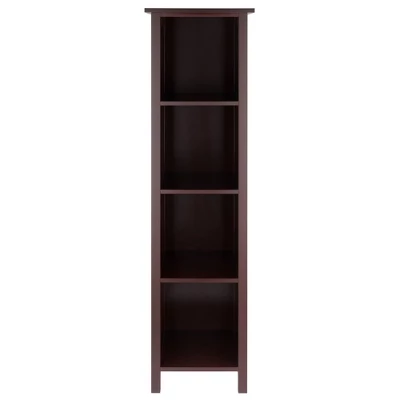 55.98" 5pc Milan Storage Shelf With Baskets Walnut - Winsome 2 55.98" 5pc Milan Storage Shelf With Baskets Walnut - Winsome - Image 2