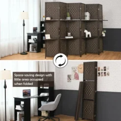Costway 6 Panel Folding Room Divider 6Ft Weave Fiber Screen W/ 2 Display Shelves 14 Costway 6 Panel Folding Room Divider 6Ft Weave Fiber Screen W/ 2 Display Shelves -Furniture Haven Shop GUEST c2858217 f7c3 4cdc adf1 243e7cb5dcc3