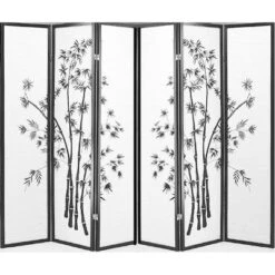 Legacy Decor Bamboo Print Oriental Privacy Shoji Screen Room Divider -Furniture Haven Shop GUEST c4bf57e7 5edb 4e25 930f e1f64f13af36