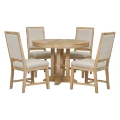 5-Piece Dining Set With Extendable Round Table And 4 Upholstered Chairs - ModernLuxe 15 5-Piece Dining Set With Extendable Round Table And 4 Upholstered Chairs - ModernLuxe -Furniture Haven Shop GUEST c4bfc6d7 1e15 4cb1 bd42 c117bfd68185