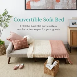 Best Choice Products Fabric Upholstered Convertible Futon W/ Rounded Armrests, Wooden Legs, 2 Cupholders 11 Best Choice Products Fabric Upholstered Convertible Futon W/ Rounded Armrests, Wooden Legs, 2 Cupholders -Furniture Haven Shop GUEST c52fab9c 16f7 4e9f 80ba d79cf3884e5a