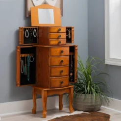 Marie Jewelry Armoire Oak - Powell Company -Furniture Haven Shop GUEST c532f5ae e7e5 4ed1 a9ca 97ab2914befb