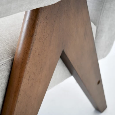 Set Of 2 Morgan Upholstered 19.7" Wider Seat And Armrest With Upside Down "V" Shape Design Rubberwood Legs Accent Chair-The Pop Maison 7 Set Of 2 Morgan Upholstered 19.7" Wider Seat And Armrest With Upside Down "V" Shape Design Rubberwood Legs Accent Chair-The Pop Maison - Image 7