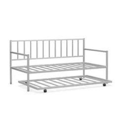 Costway Twin Metal Daybed With Roll Out Trundle Heavy Duty Frame Sofa Bed Set 15 Costway Twin Metal Daybed With Roll Out Trundle Heavy Duty Frame Sofa Bed Set -Furniture Haven Shop GUEST c6180911 82dc 460a 901e 8d9888c1c5df