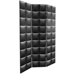 6" Double Sided Glam Leather Print Canvas Room Divider Black - Oriental Furniture 8 6" Double Sided Glam Leather Print Canvas Room Divider Black - Oriental Furniture -Furniture Haven Shop GUEST c703dda2 6c72 4087 9846 c02fa2b5545f