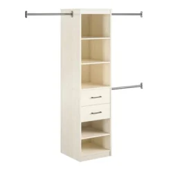 Kelly 5 Shelf 2 Drawer Closet Organizer With 3 Adjustable Hanging Rods Ivory Oak - Novogratz -Furniture Haven Shop GUEST c7dbb06c 46b0 4f09 bbae bb1242499e12