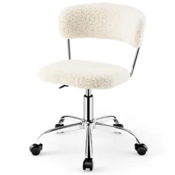Costway Computer Desk Chair Adjustable Faux Fur Office Chair Swivel Vanity Chair -Furniture Haven Shop GUEST c8dd3cd1 17f8 4b06 a18a 92127628bc0f