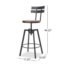 Set Of 2 Alanis Modern Industrial Firwood Adjustable Height Swivel Barstools Natural/Black Brushed Silver - Christopher Knight Home 19 Set Of 2 Alanis Modern Industrial Firwood Adjustable Height Swivel Barstools Natural/Black Brushed Silver - Christopher Knight Home -Furniture Haven Shop GUEST c9042f62 29e7 4ac4 b823 2eda4b88e6fc