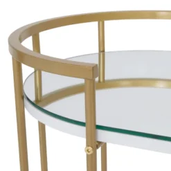 Pavillion 2 Tier Oval Bar Serving Cart Shelves With Glass Mirror Gold - Studio Designs -Furniture Haven Shop GUEST c9a4e308 e1cb 48fe 9c14 3ab4f7016cda