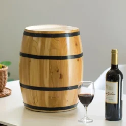Vintiquewise Wine Barrel 4 Sectional Crate With Removable Head Lid