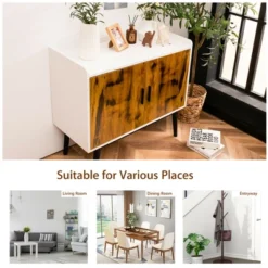 Costway Sideboard Buffet Storage Cabinet W/2 Door Metal Legs Accent Cabinet 32In -Furniture Haven Shop GUEST cb904385 1750 4581 8dfe 26f84308c61e