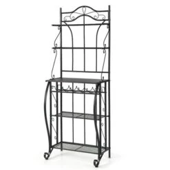 Costway 5-Tier Metal Kitchen Bakers Rack Microwave Storage Rack Oven Stand With Wine Organizer 17 Costway 5-Tier Metal Kitchen Bakers Rack Microwave Storage Rack Oven Stand With Wine Organizer -Furniture Haven Shop GUEST cc8f5985 9214 4d28 9d70 3ed83bad7fb7