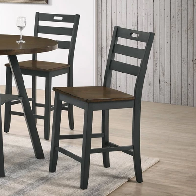 2pk Danforthe Ladder Back Counter Height Chairs - HOMES: Inside + Out 1 2pk Danforthe Ladder Back Counter Height Chairs - HOMES: Inside + Out