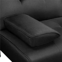 Yaheetech Convertible Futon Sofa Bed Tufted Fabric Futon With Cupholders And Pillows -Furniture Haven Shop GUEST cdb17eb5 fbc9 4cd4 bb2b 9c11482e4d27