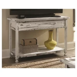 Console Table Hardwood White - Alaterre Furniture