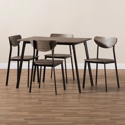 5pc Ornette Mid Century Modern Matte Frame Dining Set Light Brown - Baxton Studio 5 5pc Ornette Mid Century Modern Matte Frame Dining Set Light Brown - Baxton Studio - Image 5