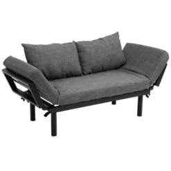 HOMCOM Single Person Chaise Lounger, Modern Sofa Bed With 5 Adjustable Positions, 2 Large Pillows, And Birch Legs 13 HOMCOM Single Person Chaise Lounger, Modern Sofa Bed With 5 Adjustable Positions, 2 Large Pillows, And Birch Legs -Furniture Haven Shop GUEST ceaec9c2 04d8 4db6 8ac5 c75df869f96d
