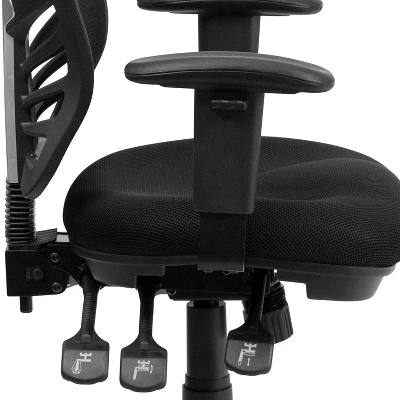 Emma And Oliver Mid-Back Black Mesh Multifunction Ergonomic Office Chair With Adjustable Arms 5 Emma And Oliver Mid-Back Black Mesh Multifunction Ergonomic Office Chair With Adjustable Arms - Image 5