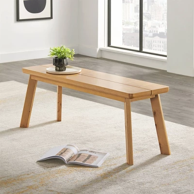 48" Shelburne Dining Bench Warm Natural - Alaterre Furniture 1 48" Shelburne Dining Bench Warm Natural - Alaterre Furniture