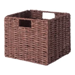 55.98" 5pc Milan Storage Shelf With Baskets Walnut - Winsome 20 55.98" 5pc Milan Storage Shelf With Baskets Walnut - Winsome -Furniture Haven Shop GUEST cf20fc01 abb5 4e71 a8c1 aed6f5dd0ee1