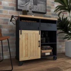 Industrial Rolling Cart Black - Olivia & May -Furniture Haven Shop GUEST cfb6cc01 fd70 4f56 8b08 0f2b7a29bbc2