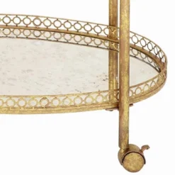 Oval Mirror Rolling Bar Cart Gold - Olivia & May -Furniture Haven Shop GUEST d109b1fe c865 4ea3 8beb bf928d50be16