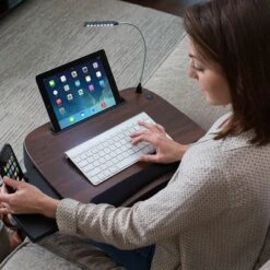 Sofia + Sam Multi Tasking Memory Foam Lap Desk With USB Light ( Brown Wood Top) -Furniture Haven Shop GUEST d125275e 70cf 46b6 9626 6e270d703a71