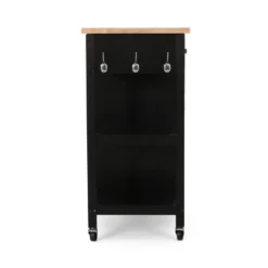 Byway Contemporary Kitchen Cart With Wheels Black/Natural - Christopher Knight Home -Furniture Haven Shop GUEST d13a6e93 19f1 44f3 a865 f42ea78bc68d