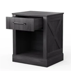 Costway Nightstand With Drawer And Shelf Rustic Wooden Bedside Table Bedroom Brown / Natural / Black 20 Costway Nightstand With Drawer And Shelf Rustic Wooden Bedside Table Bedroom Brown / Natural / Black -Furniture Haven Shop GUEST d17826e0 e02a 484d 9748 6489a4b7d591