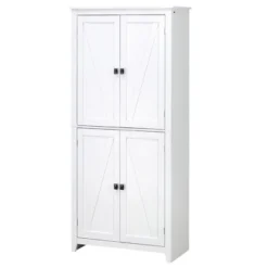 HOMCOM 72" Freestanding 4-Door Kitchen Pantry, Storage Cabinet Organizer With 4-Tiers, And Adjustable Shelves, White 7 HOMCOM 72" Freestanding 4-Door Kitchen Pantry, Storage Cabinet Organizer With 4-Tiers, And Adjustable Shelves, White -Furniture Haven Shop GUEST d194ee37 0b84 4722 97cd 31759e20c912