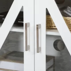 HOMCOM TV Cabinet Stand For TVs Up To 58", Entertainment Center With Adjustable Shelves, 4 Glass Doors And 4 Cable Holes For Living Room, White 9 HOMCOM TV Cabinet Stand For TVs Up To 58", Entertainment Center With Adjustable Shelves, 4 Glass Doors And 4 Cable Holes For Living Room, White -Furniture Haven Shop GUEST d1990f34 45e4 49e5 8536 207841cb4652