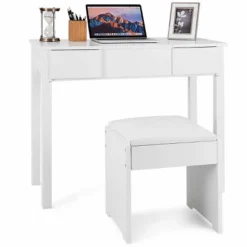 Costway White Vanity Dressing Table Furniture Stool Storage Box -Furniture Haven Shop GUEST d2b455ae f0b4 49aa abcb db7fb64444a6