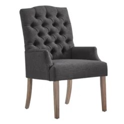 Raghnaid Distressed Tufted Linen Dining Chair - Inspire Q -Furniture Haven Shop GUEST d327d1b8 7380 4df2 a8f0 b34ad17b97b2