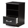 Odelia Modern And Contemporary Finished 1 Drawer Nightstand Dark Brown - Baxton Studio