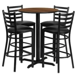 Flash Furniture 30'' Round Laminate Table Set With X-Base And 4 Ladder Back Metal Barstools 21 Flash Furniture 30'' Round Laminate Table Set With X-Base And 4 Ladder Back Metal Barstools -Furniture Haven Shop GUEST d3e3298f e25e 4382 bae4 0b1dc43dcc93