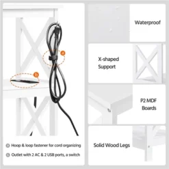 Yaheetech 3-Tier Wooden Console Table With Power Outlet Entryway Table -Furniture Haven Shop GUEST d4e39c94 1762 47a6 9831 cf6641c3dac5