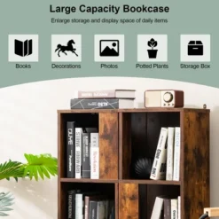 Costway 2 PCS 3-tier Wood Bookshelf Display Storage Rack For Small Spaces White/Rustic Brown 15 Costway 2 PCS 3-tier Wood Bookshelf Display Storage Rack For Small Spaces White/Rustic Brown -Furniture Haven Shop GUEST d52cc58b 79d9 42d9 b0ab 94e0be0ec541