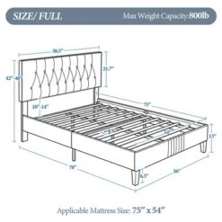 Yaheetech Upholstered Bed Frame With Button-Tufted Headboard 13 Yaheetech Upholstered Bed Frame With Button-Tufted Headboard -Furniture Haven Shop GUEST d530c7d0 5639 4fe2 bd22 59fd3179c2f1