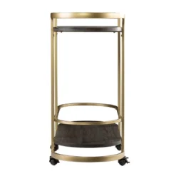 Lyflon Rolling Bar Cart Black/Gold - Aiden Lane 13 Lyflon Rolling Bar Cart Black/Gold - Aiden Lane -Furniture Haven Shop GUEST d5372f31 aba7 4c53 bd75 d2dcd76e2fe2