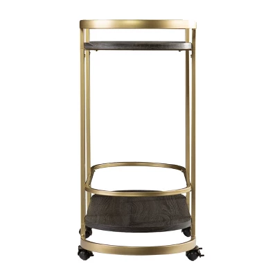 Lyflon Rolling Bar Cart Black/Gold - Aiden Lane 5 Lyflon Rolling Bar Cart Black/Gold - Aiden Lane - Image 5
