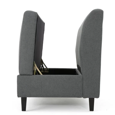 Tovah Storage Loveseat Charcoal - Christopher Knight Home 2 Tovah Storage Loveseat Charcoal - Christopher Knight Home - Image 2