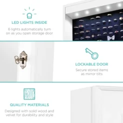 Best Choice Products 6-Tier Standing Mirror Lockable Storage Organizer Cabinet Armoire W/ LED Lights 12 Best Choice Products 6-Tier Standing Mirror Lockable Storage Organizer Cabinet Armoire W/ LED Lights -Furniture Haven Shop GUEST d6439492 b0d9 465d 9d99 83997e77f5c5