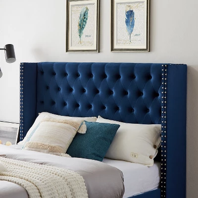 Button-Tufted Platform Bed With One Nightstand - ModernLuxe 7 Button-Tufted Platform Bed With One Nightstand - ModernLuxe - Image 7