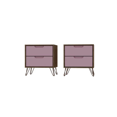 Set Of 2 Rockefeller 2 Drawer Nightstands - Manhattan Comfort 12 Set Of 2 Rockefeller 2 Drawer Nightstands - Manhattan Comfort - Image 12