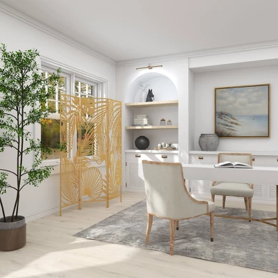 Glam Metal Palms Room Divider Screen Gold - Olivia & May 15 Glam Metal Palms Room Divider Screen Gold - Olivia & May - Image 15