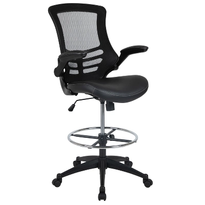 Emma And Oliver Mid-Back Mesh Ergonomic Drafting Chair With Foot Ring And Flip-Up Arms 14 Emma And Oliver Mid-Back Mesh Ergonomic Drafting Chair With Foot Ring And Flip-Up Arms - Image 14