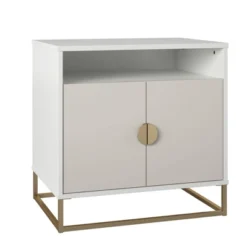 Kelly Accent Cabinet White/Taupe - Paris Hilton X The Novogratz -Furniture Haven Shop GUEST d84f4ff9 70e5 4e66 8647 e86f3278a739