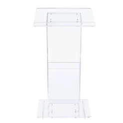 Lectern With Shelf Clear Acrylic - Hampden Furnishings -Furniture Haven Shop GUEST d861733c 4a3b 45e6 9044 c524cfe225b8