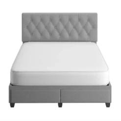 Full Henley Linen Tufted Upholstered Platform Bed With Storage Drawers Gray - Eco Dream -Furniture Haven Shop GUEST d8e55f22 8754 4b8f a600 5dcfc0c85ca8
